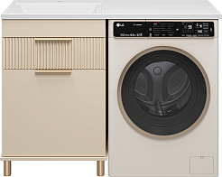 Brevita Мебель для ванной Enfida 120 L Гавана под стиральную машину с б/к бежевая – фотография-3